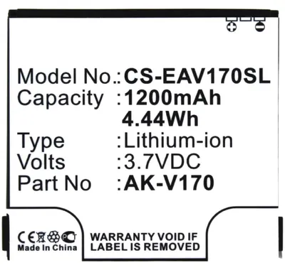 Produktbild von Akku für Emporia V170-B001 Li-Ion 3,7 Volt 1200 mAh schwarz.