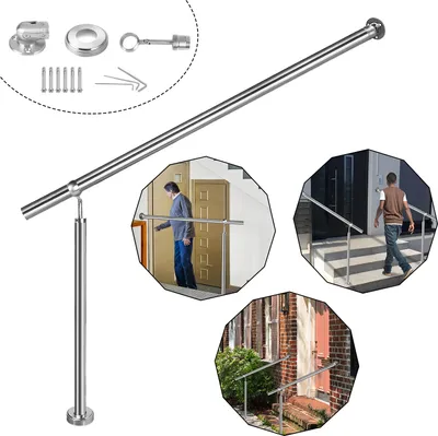 Produktbild von XMTECH Geländer Eingangsgeländer Treppengeländer Edelstahl Handlauf für Wandhandlauf Treppen Treppenhaus Außen & Innen 200cm