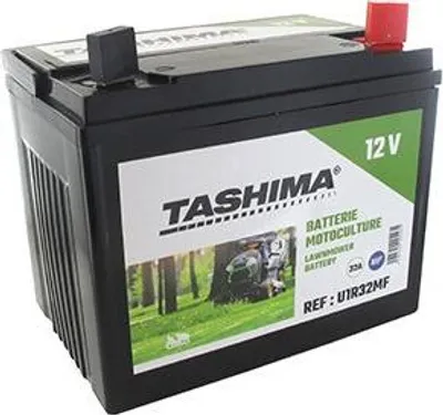 Image de Batterie Pour Tondeuse Autoportée 12v Chargée Sans Entretien, 32a. L: 196, L: 131, H:184mm, + à Droite. Remplace Origine: U1r32.