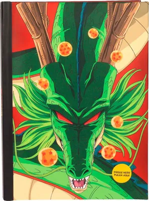 Produktbild von Dragon Ball Shenron A5-Notizbuch mit LED-Leuchten