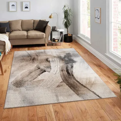 Image de Tapis salon à poils courts Motif abstrait Vintage Doux Moderne Dimensions 80 x 150 cm