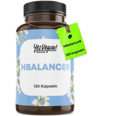 Produktbild von HBalance9 (120 Kapseln) mit 9 Milchsäurebakterien Stämmen und Ballaststoffen - Darm