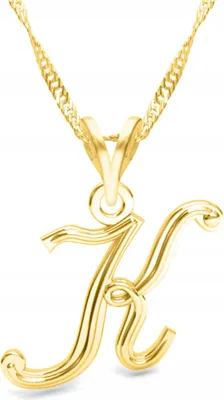 Produktbild von Goldkette mit Buchstaben-Anfangsbuchstaben K, Silber 925
