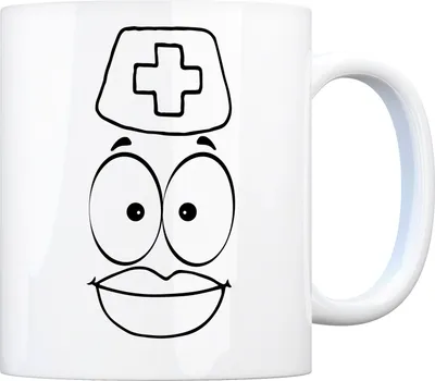 Produktbild von Tassengesichter Kaffeebecher mit Krankenschwester Motiv Tasse Kaffeebecher