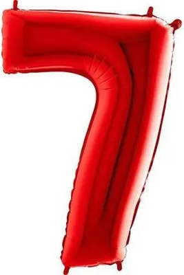 Obrázek produktu pro Nafukovací balónek číslo 7 červený 102cm extra velký