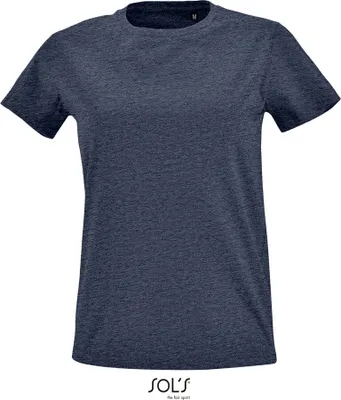Produktbild von SOLs 02080 | Damen Round Neck Fitted T-Shirt Imperial - Farbe: Heather Denim - Größe: XL