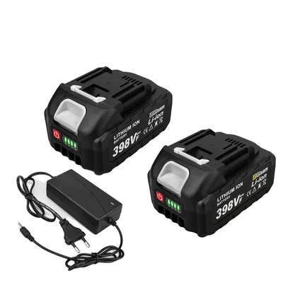 Obrázek produktu pro 18V lithium-iontová baterie, vysoká kapacita 22500 mAh nebo 15000 mAh, kompatibilní s elektrickým nářadím Makita, 2x398VF-1xnabíječka