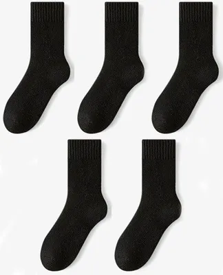 Image de Chaussettes hautes noires, taille unique, unies, pour un usage quotidien, le sport et le fitness