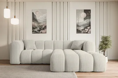 Produktbild von ALTDECOR Ecksofa in L-Form OLEA-L1 - 231x173x74 cm Cremeweiß - Corner Sofa Bett Eckcouch Couch Wohnlandschaft Cauchsofa