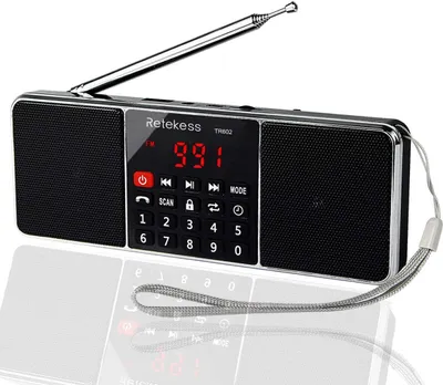 Produktbild von Retekess TR602 Radio Bluetooth, Am FM Tragbares Radio, Notfallradio mit 1000 mAh Akku, mit Dual Woofer, TF/USB/AUX/MP3-Player, für Garten Camping(Schwarz)
