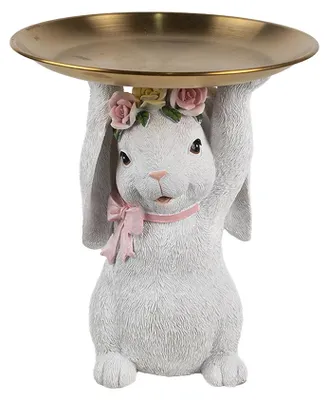 Immagine prodotto di Clayre & Eef figura decorativa coniglio Ø 21x23 cm plastica bianca