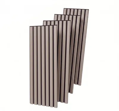Produktbild von MEBANO. 4er-Set Akustikpaneele Holz 30x132 cm Sandgrau 3D Wandpaneele aus Holzfunier und Filz Wandverkleidung Innen Paneele Wand, KI-generiertes Bild