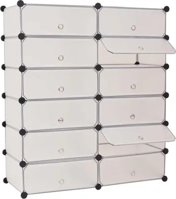 Produktbild von The Living Store Schuh-Organizer Zusammenklappbar mit 12 Fächern Weiß