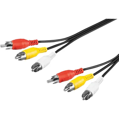 Immagine prodotto di Goobay 50381 Cavo di collegamento audio video composito, 3x cinch, 2 m - 3x cinch plug > 3x cinch plug