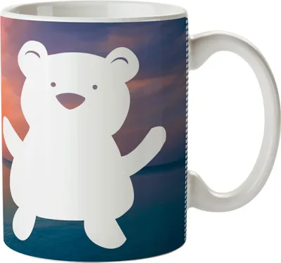 Produktbild von Mr. & Mrs. Panda Haferl Teddybär ohne Fliege - Sonnenuntergang - Geschenk, Knuddelbär, Kinderbecher, Teddy, Plastikbecher, Bär, Pott, Trinklernbecher, Mehrwegbecher