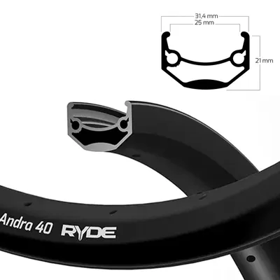 Immagine prodotto di Ryde | Andra 40 in 20″, 24″, 26″, 27,5″ o 28″ per e-bike, bici da trekking e da città con freni a disco o a cerchio, pedelec per e-bike nero