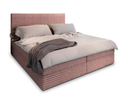 Produktbild von Masseno Boxspringbett PISA 180x200 cm Komplett-Set mit Bonell Matratze und Topper, Polsterbett mit Bettkästen -Rosa, TILIA 62
