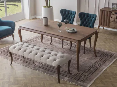 Image de Chesterfield Esszimmer Bank et 4x Polsterstühle Esszimmer Esstisch