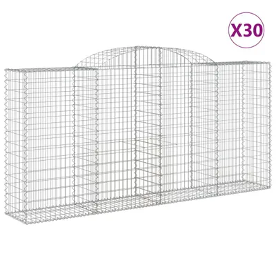 Produktbild von Gabionen mit Hochbogen 30 Stk 300x50x140/160cm Verzinktes Eisen