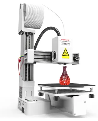 Obrázok produktu pre 3D tlačiareň EasyThreed K10 pre deti, stavebný rozmer 100x100x100 mm, odnímateľná platforma, tlač jedným tlačidlom, Easyware s TF kartou pre začiatočníkov, biela