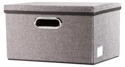 Productafbeelding van Opbergbox met deksel - Stapelbaar voor organisatie - Grijs - 29x22x17 cm - 1 stuk