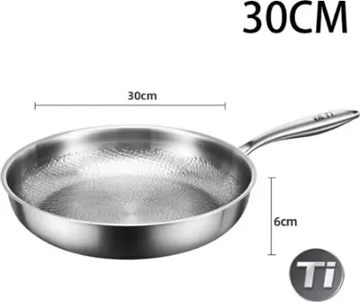 Image de Poêle Titan - Poêle de 30 cm - Reines Titan - Antiadhésive sans revêtement - Motif en écailles de poisson martelé - Légère et durable