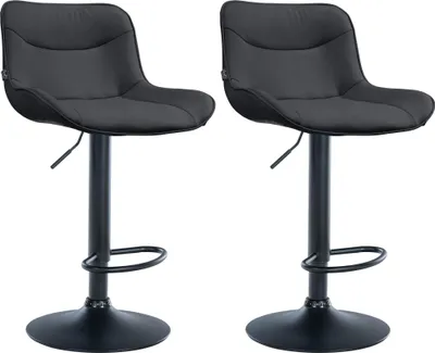 Produktbild von 2er Set Barhocker HLO-CP302 Kunstleder schwarz  schwarz
