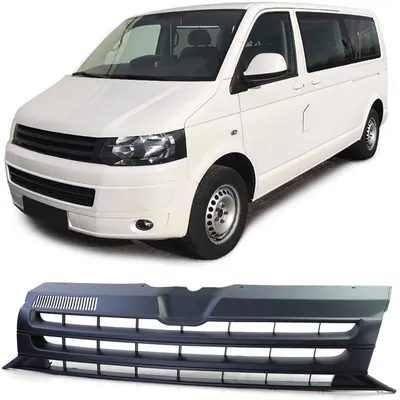 Kühlergrill Sportgrill SCHWARZ MATT für VW T5 2009-2015 Nur Bus Transporter – Produktansicht