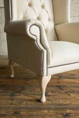 Obrázek produktu pro Chesterfield křídlo křeslo jednomístná pohovka gauč čalounění sametová kůže látka relaxovat