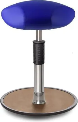Produktbild von Sitz- Stehhocker Free Regular Triangel skai Kunstleder Blau Chrom /Natur.