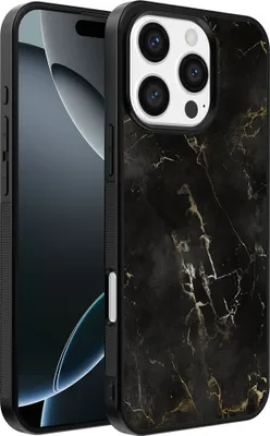 Obrázek produktu pro Smartphonica Pouzdro na telefon vhodné pro iPhone 16 Pro Max s mramorovým potiskem - Zadní kryt z TPU s černým mramorovým vzorem - Black
