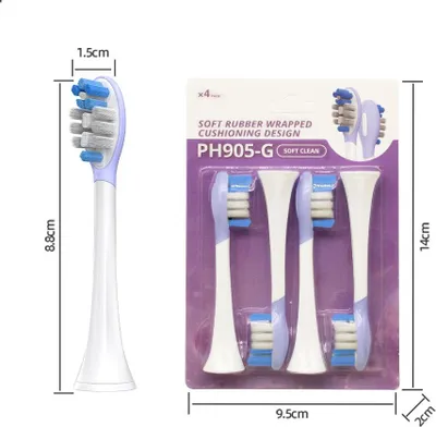 Obrázek produktu pro INF Náhradní hlavice sonického elektrického zubního kartáčku - 8 ks, kompatibilní s Philips Sonicare HX369 Nachový