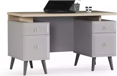 Obrázok produktu pre Počítačový stôl Detský stôl Drevený sivý stôl Design