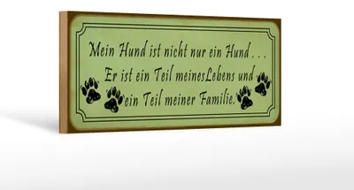 Produktbild von Holzschild Spruch 27x10cm mein Hund ist Teil meines Lebens teil der Familie