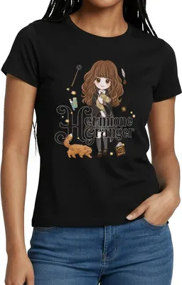 Produktbild von Spreadshirt Harry Potter Hermine Granger Chibi Frauen T-Shirt, M, Schwarz
