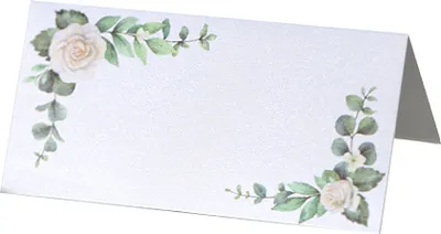 Image de 50PCS Rose Avec Feuilles Vertes Imprimé Tableau Cartes de Place, Eucalyptus Greenery Cartes de Place, Folding Seating Name Tags, Name Tentes