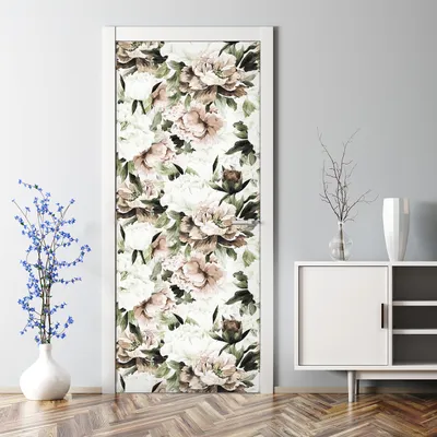 Produktbild von Dekorative Aufkleber selbstklebend Klebefolie Türaufkleber Türposter Pfingstrosen 77 x 200 cm