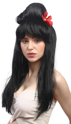 Produktbild von WIG ME UP Perücke Beehive Hochsteckfrisur Spanierin Schwarz 90915-ZA103