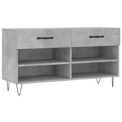 Produktbild von vidaXL Schuhbank Betongrau 102x35x55 cm Holzwerkstoff