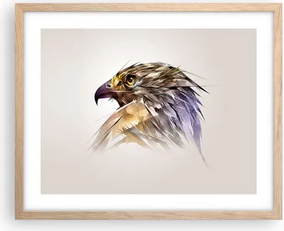 Produktbild von Gerahmtes Poster - Rahmen in heller Eiche - Adler Vogel Feder - 50x40 cm - Wand Bild - Wanddeko - Wandbilder - Wandposter - Bilderrahmen - Bilder - Kunstdruck - Wandbild - P2NAA50x40-3936