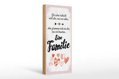 Produktbild von Holzschild  Familie Zusammen sind wir alles, 27 x 10 cm, Holzschilder Spruch Glück Weisheit