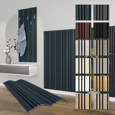 Produktbild von HEXIM Akustikpaneele 12 Stück 138,5x60cm Holz Mila - flexible Holzpaneele Platten Wandpaneele Wanddeko Wand Kombipaneel Wandverkleidung Schalldämmung Akustikfilz blau (9.96m² Ocean)