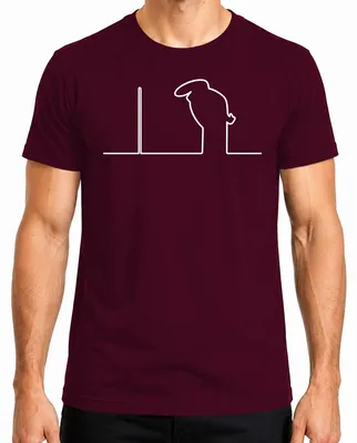Imagen del producto de Camiseta para hombre Balum, diseño "Strichmännchen" de Osvaldo Cavandoli, color burdeos, talla M
