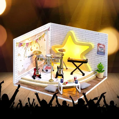Produktbild von 3D-Puzzle Miniaturhaus Modellbausatz Musikstudio