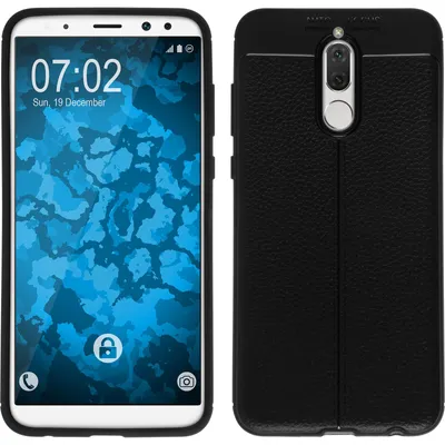 Produktbild von PhoneNatic Case kompatibel mit Huawei Mate 10 Lite - schwarz Silikon Hülle Lederoptik Cover