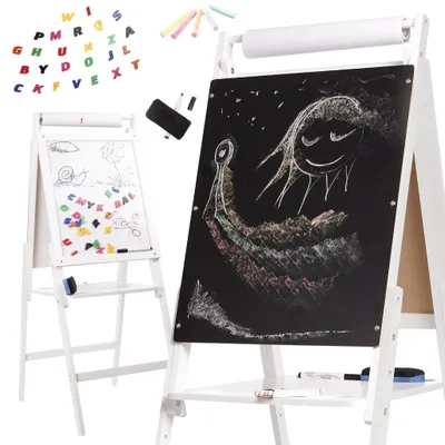 Image de Tableau magnétique en bois blanc grand XXL