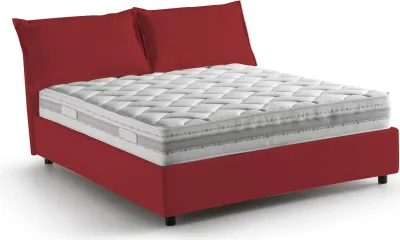 Produktbild von Doppelbett Sabrina, Containerbett mit Stoffbespannung, 100%  Italy, Frontöffnung, inklusive Matratze Cm 160x200, Rot