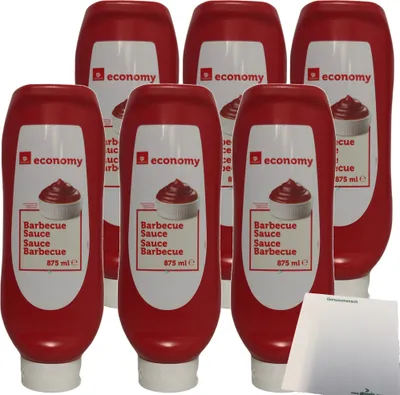 Produktbild von Economy Barbecue-Sauce 6er Pack (6x875ml Flasche) + usy Block