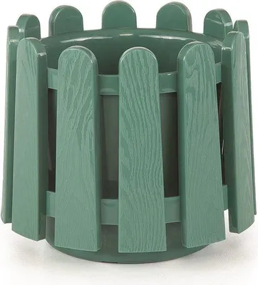 Produktbild von Groene runde Blumentopf mit Wasserdrainagesystem 14L UV-beständig in 5 Farben, 33 x 31 cm