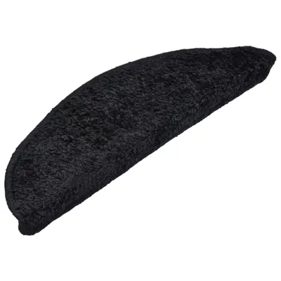 Image de vidaXL Tapis de sol 15 pièces 56x17x3 cm noir demi-rond